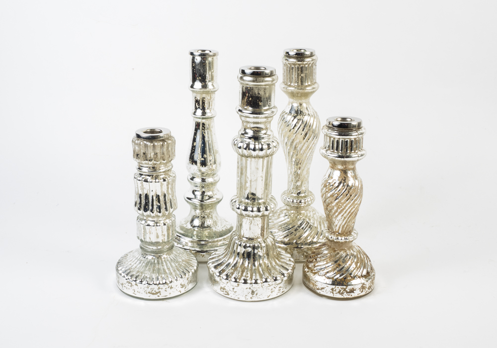 Ballard Designs Mercury Glass Style Candle Holders EBTH