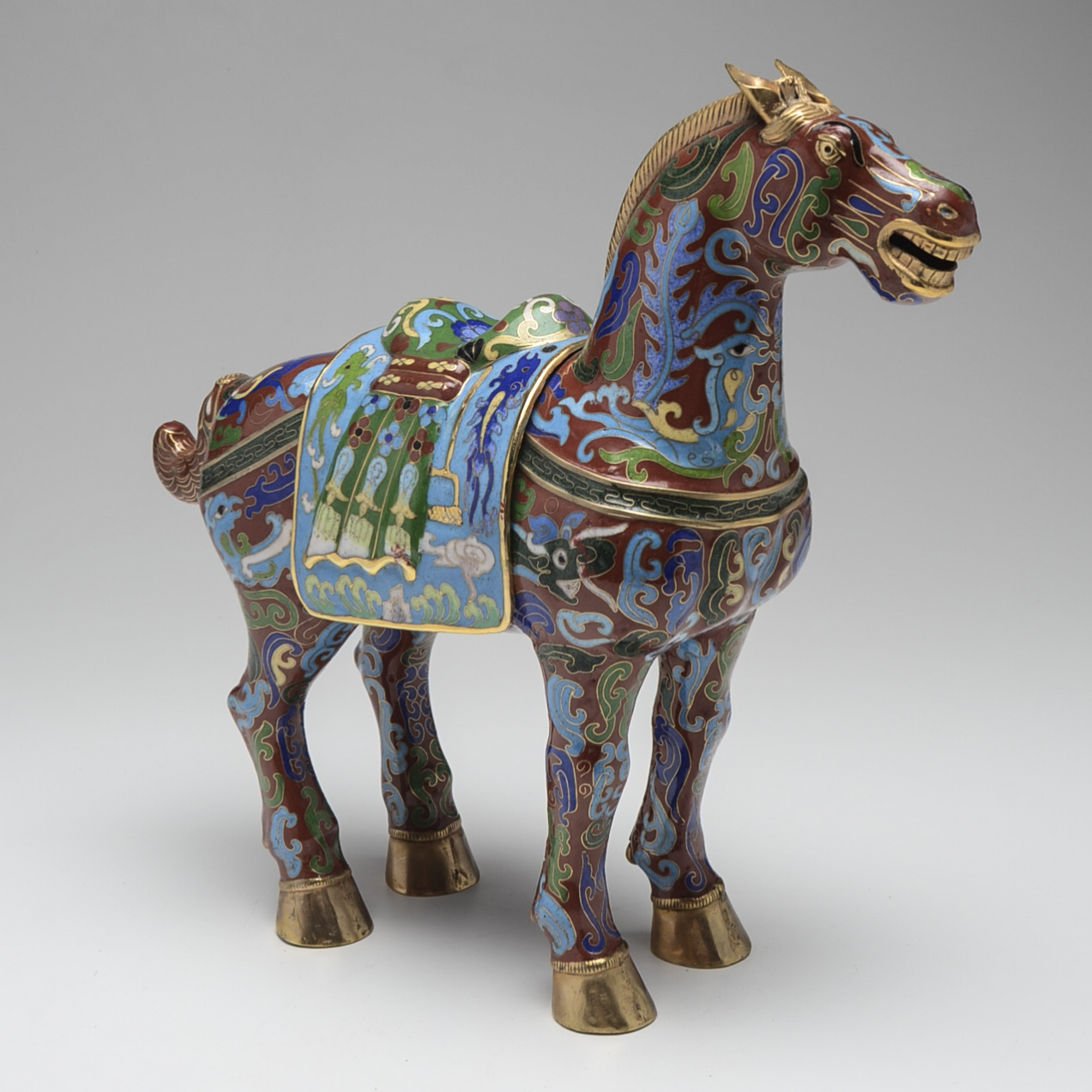 Vintage Chinese Cloisonné Enamel Horse Figure EBTH