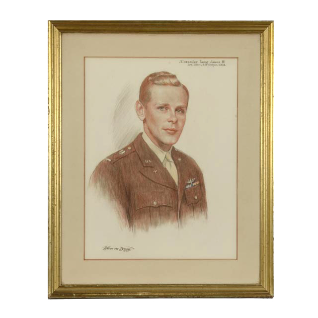 William Van Dresser Colored Pencil Portrait Of Alexander Long