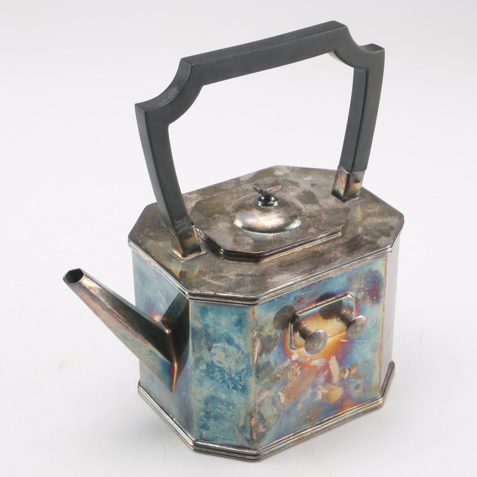 Silver Plate Art Deco Tea Kettle on Stand EBTH