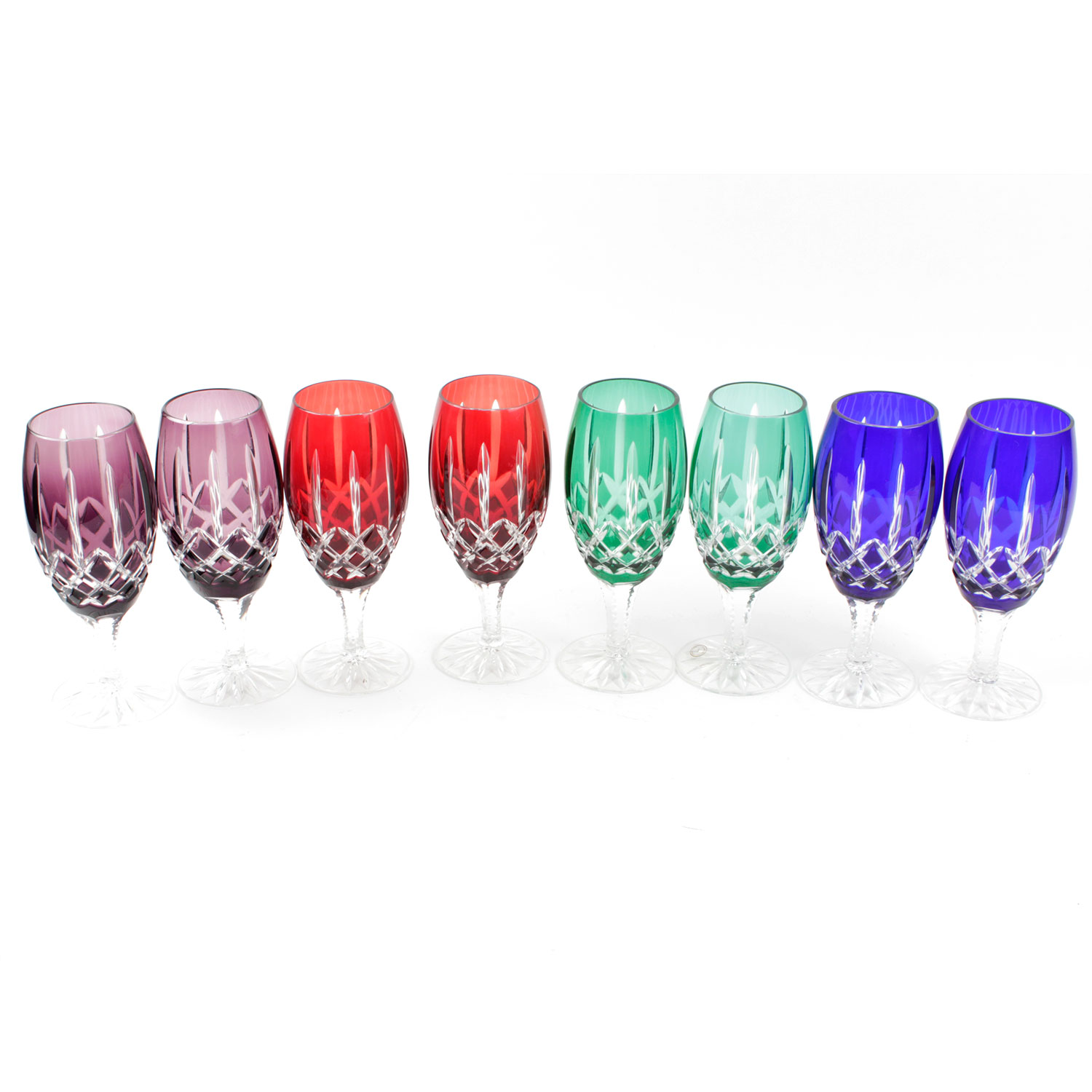 Eight Hungarian Colored Cut Crystal Wine Glasses Ebth eight hungarian colored cut crystal wine glasses