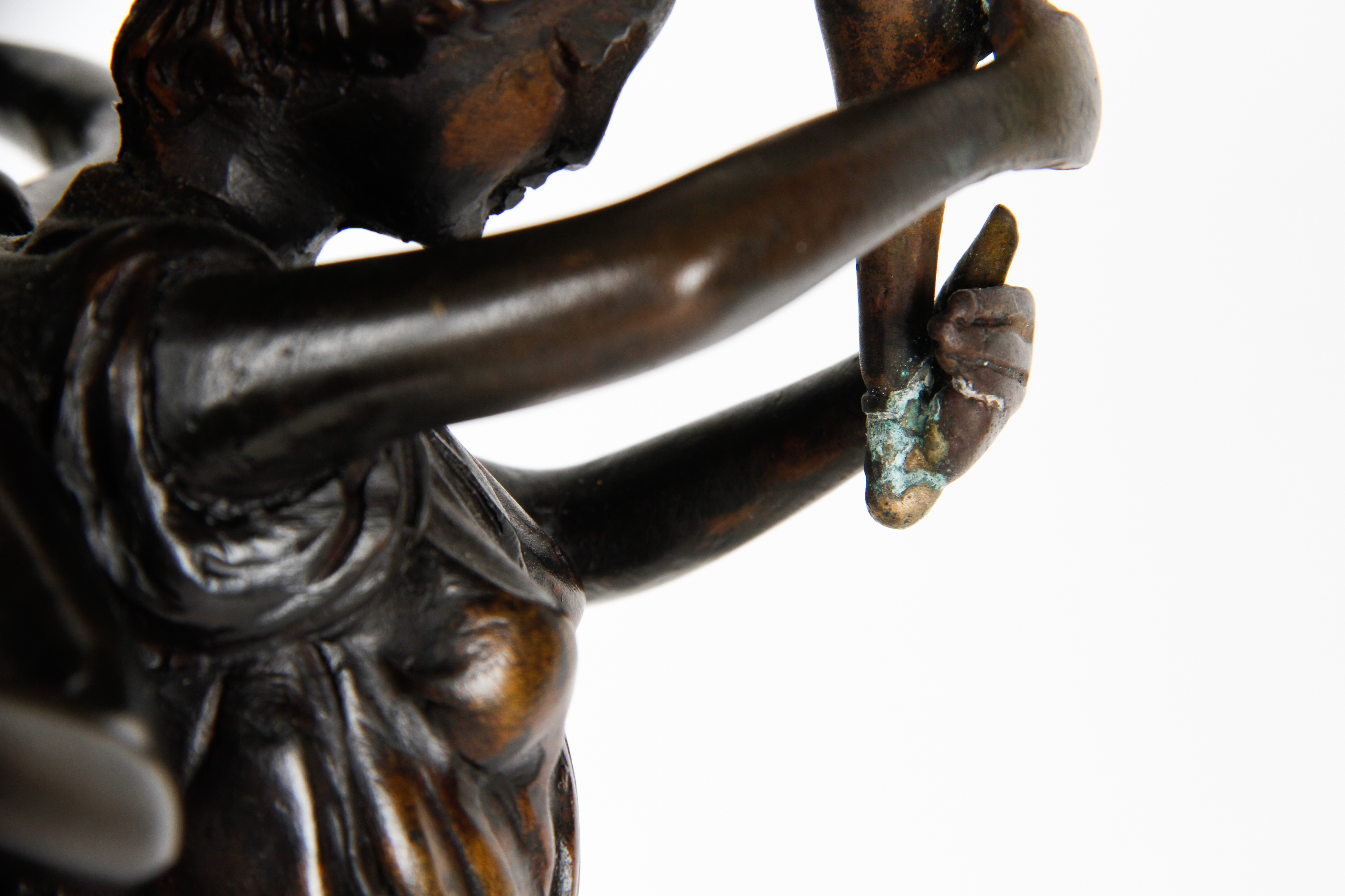 Pair of Antique Bronze Candle Holders EBTH