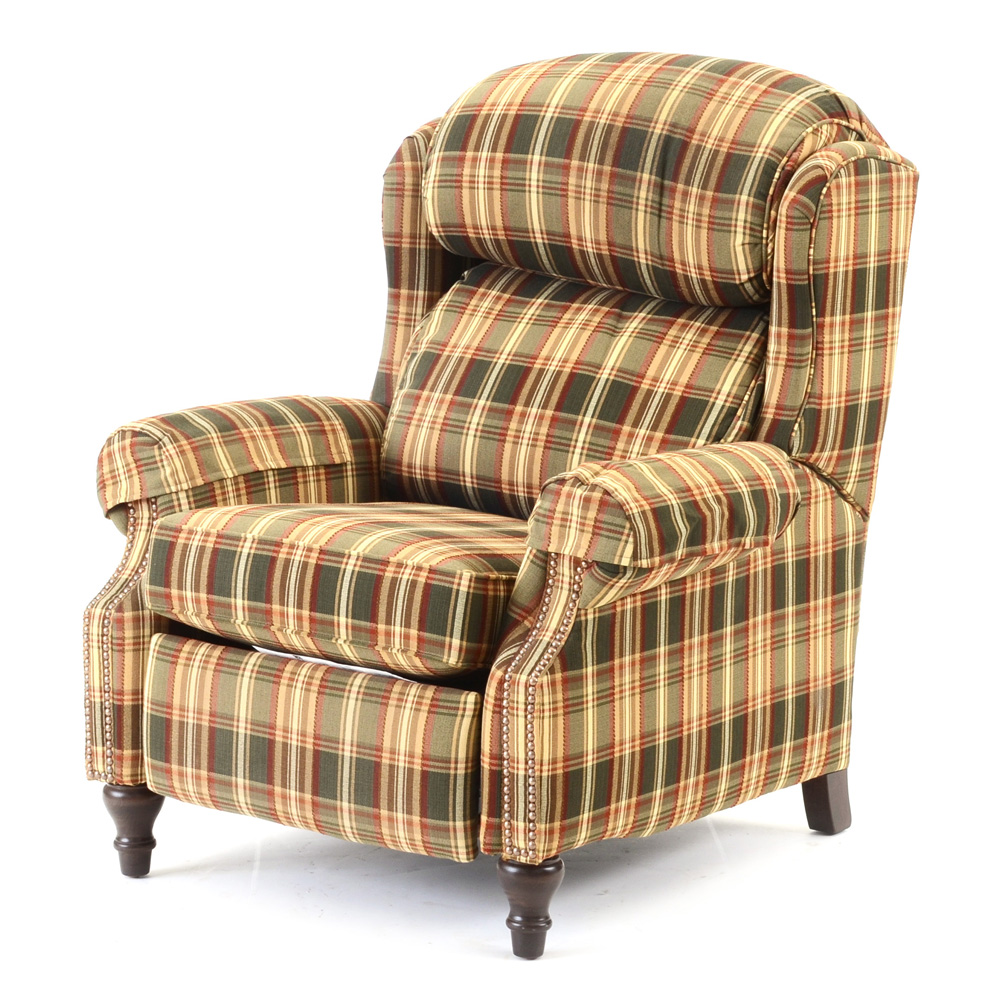 green plaid recliner