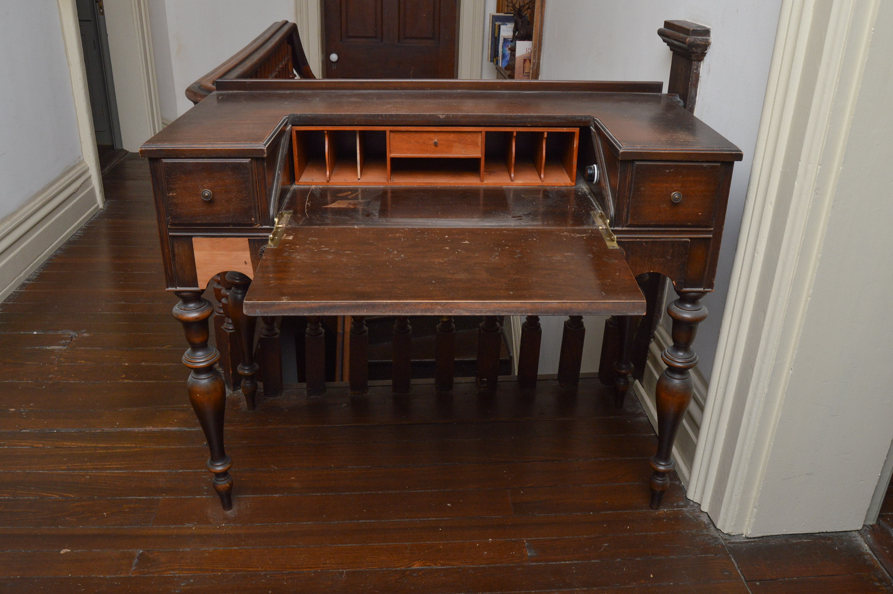 Mahogany Veneer Desk by Breuners Furniture EBTH