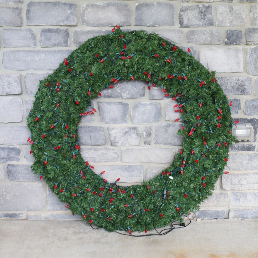 large outdoor lighted holiday wreath ebth lighted outdoor wreath sale