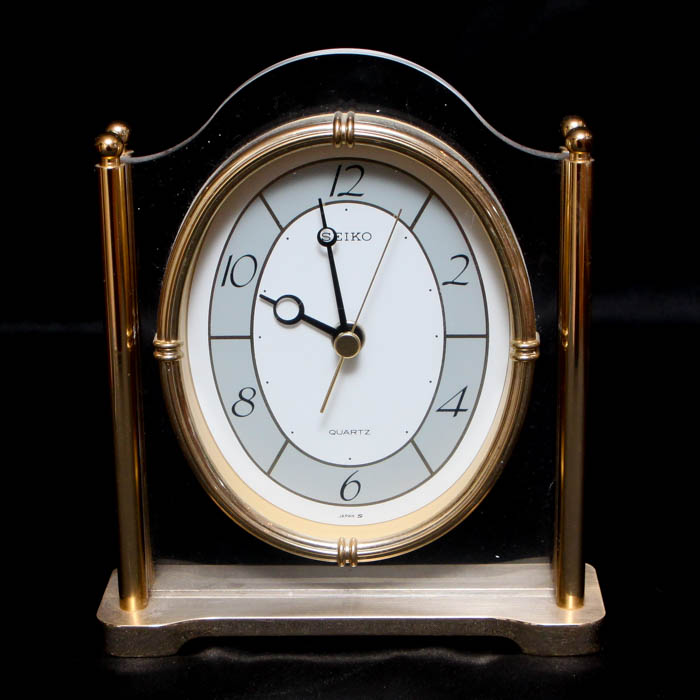 Brass Seiko Quartz Mantel Clock EBTH