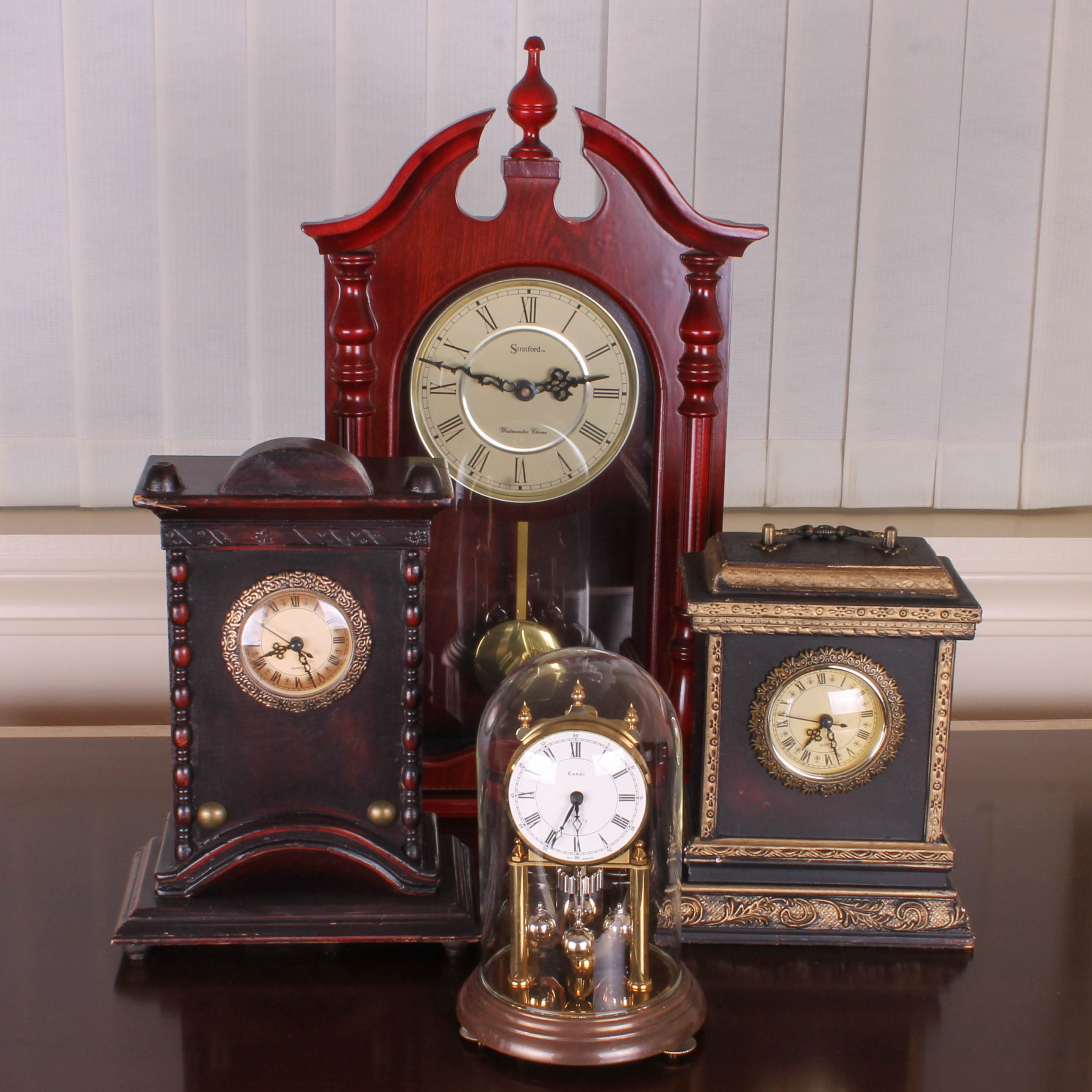 Four Decorative Table Top Clocks EBTH