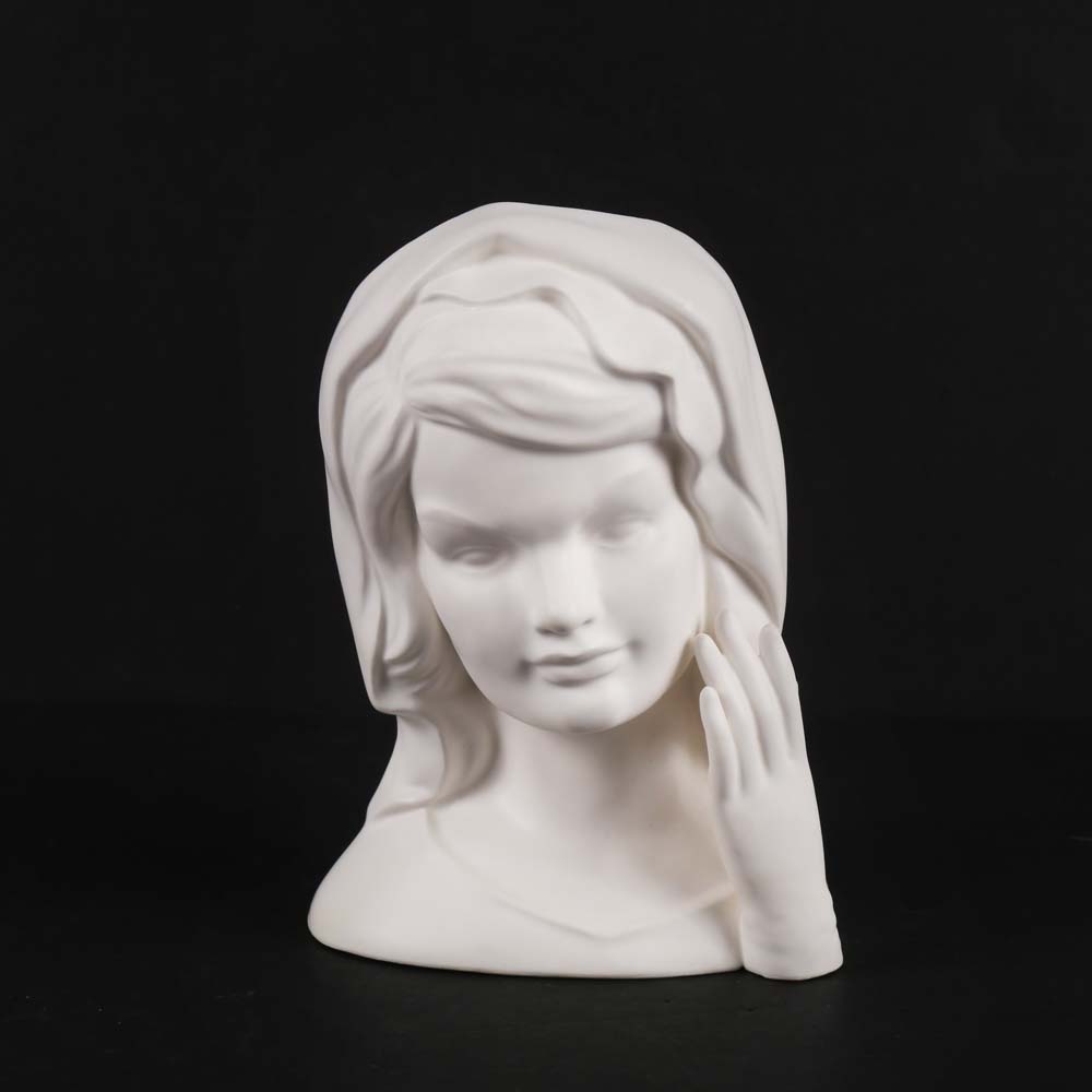 White Jackie Kennedy Inarco Head Vase Ebth