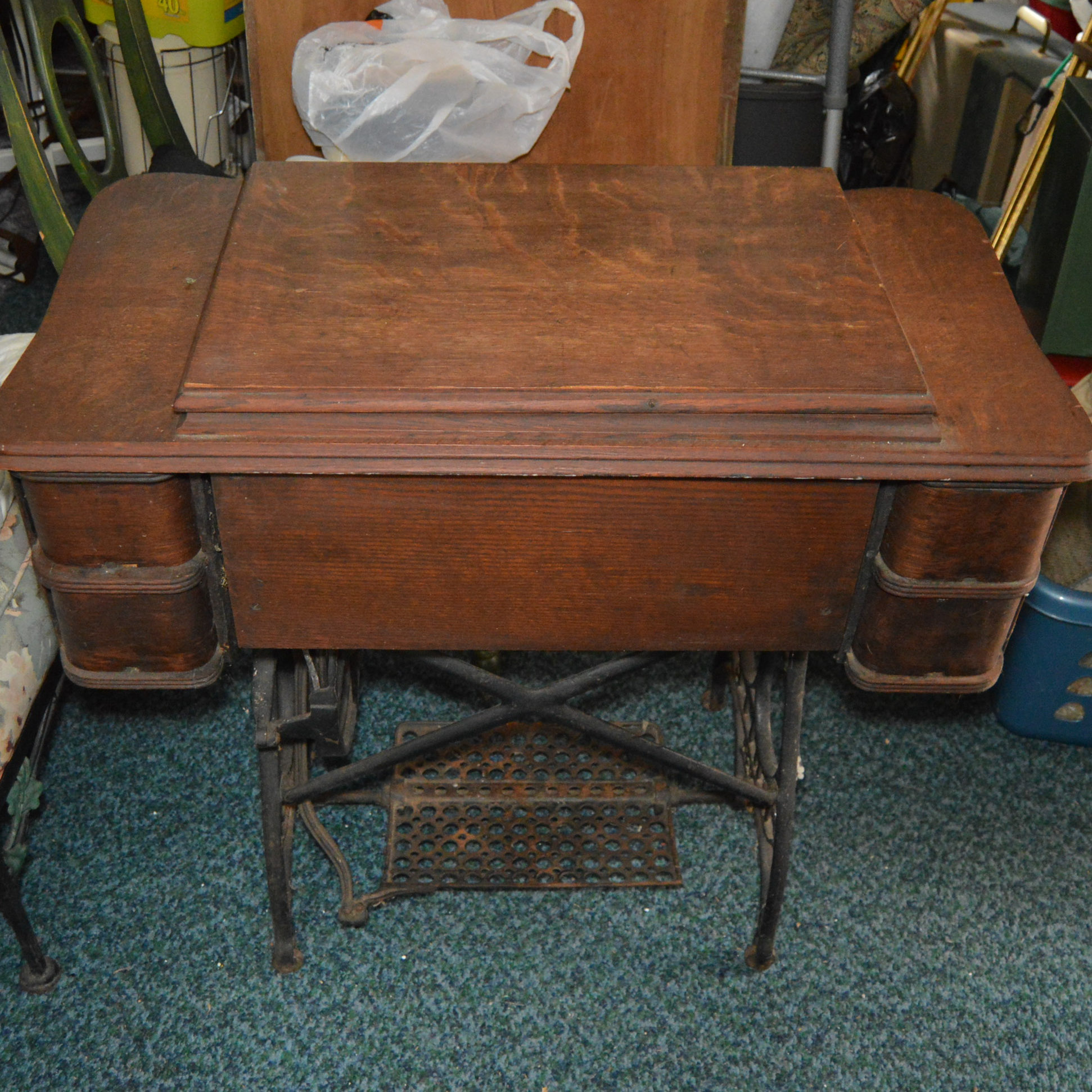 Antique White Sewing Machine Table | EBTH