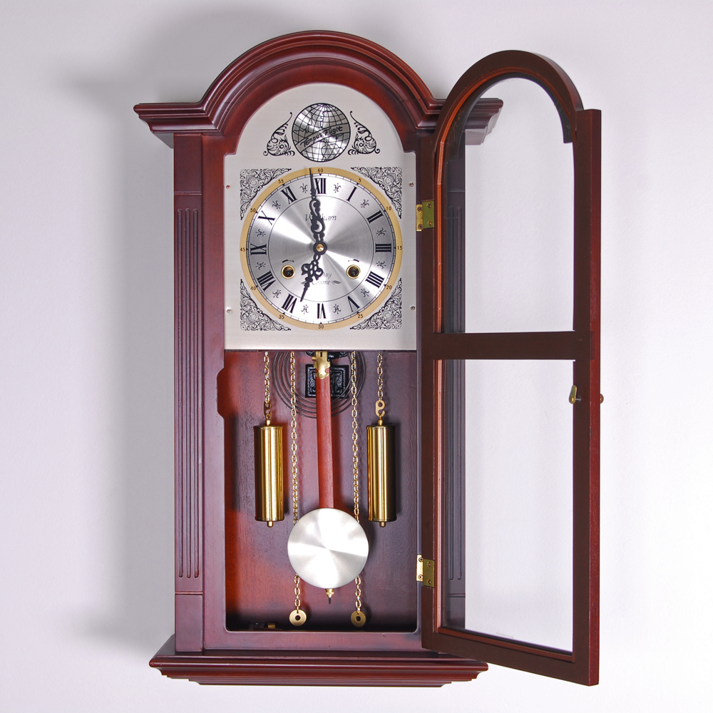 Vintage Waltham Wall Hanging Penulum Clock Roman Numerals 31 Day Chime Wind Up Vintage Clock Antique Wall Clock Clock