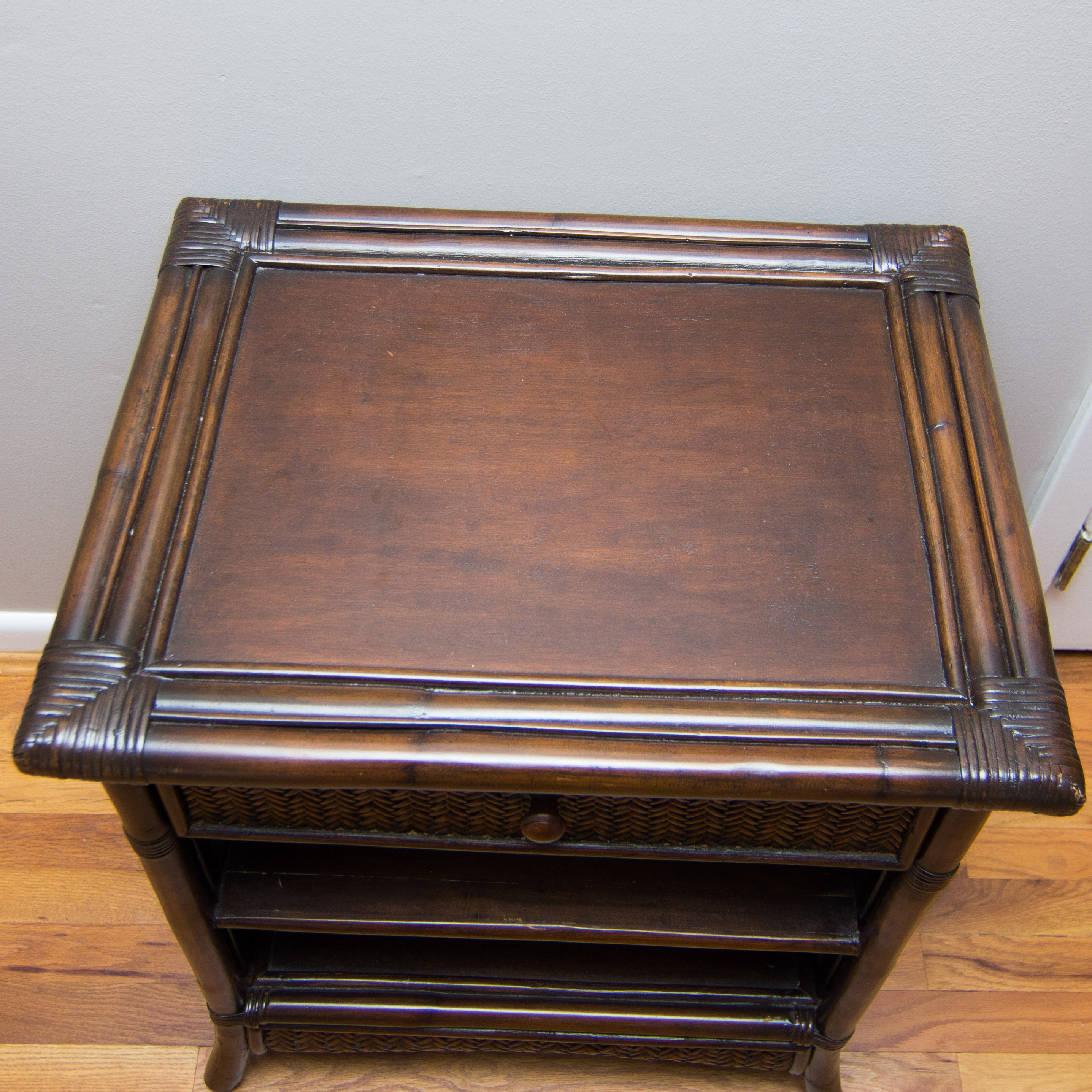 Pier 1 Imports Bamboo and Wicker End Table EBTH