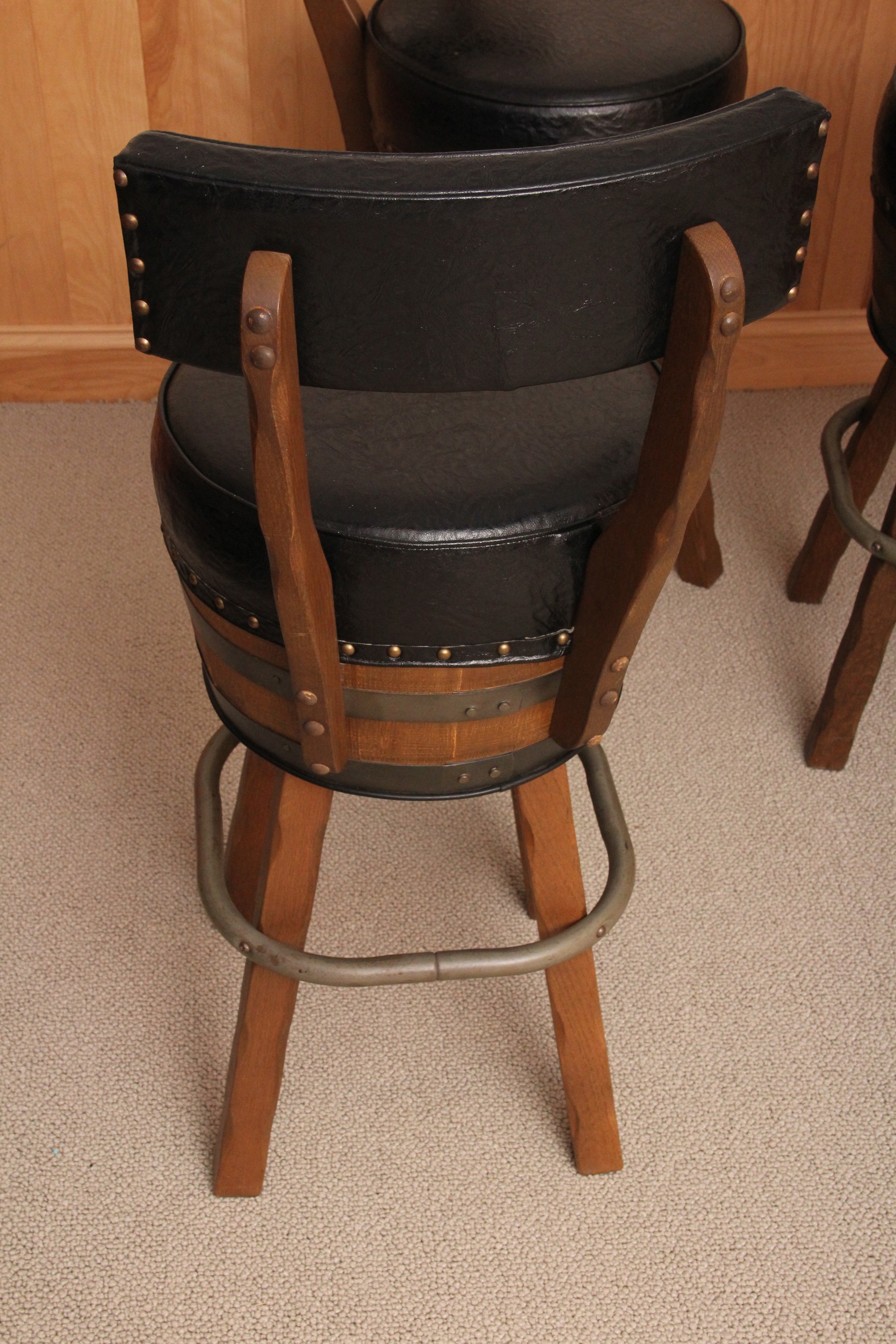 Set of Three Vintage Whiskey Barrel Bar Stools EBTH