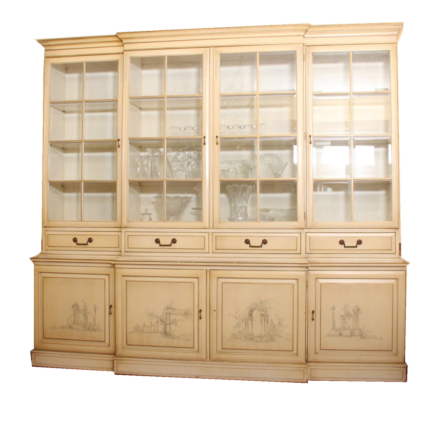 Union National Neoclassical Painted Breakfront And Desk Ebth