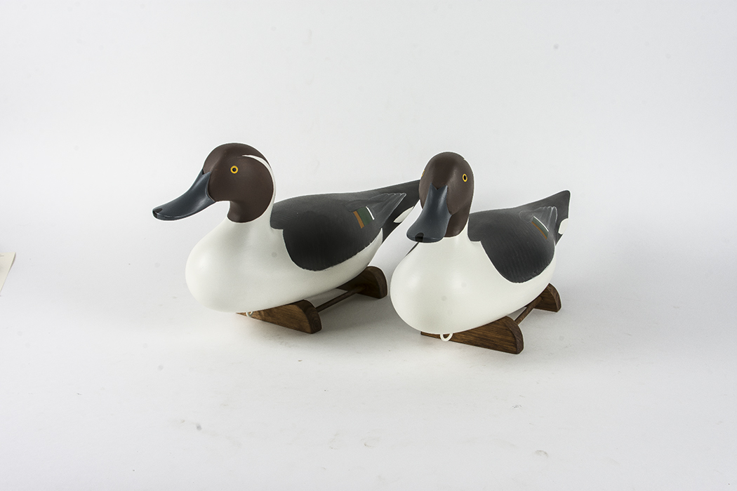 Pair of Patrick Vincenti Signed Wooden Pintail Duck Decoys EBTH