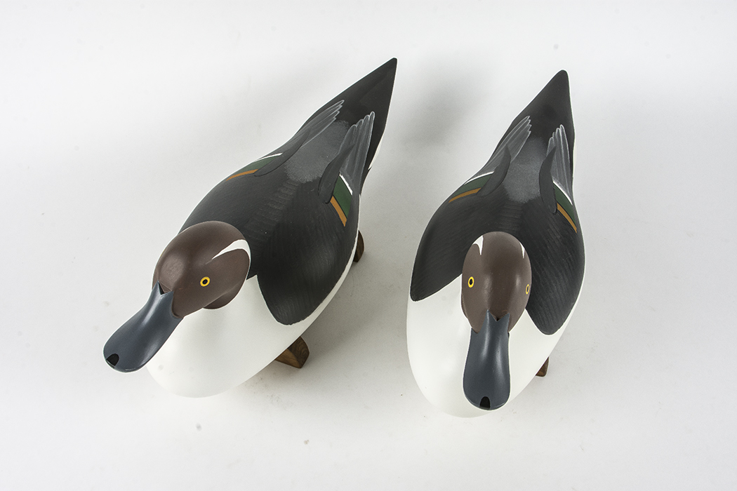 Pair of Patrick Vincenti Signed Wooden Pintail Duck Decoys EBTH