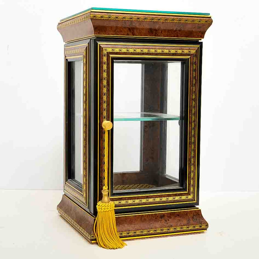 Decorative Wood And Glass Tabletop Curio Cabinet Ebth