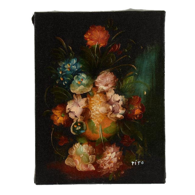 Contemporary Dutch Style Oil On Canvas Floral Still Life EBTH   CS1 3534 