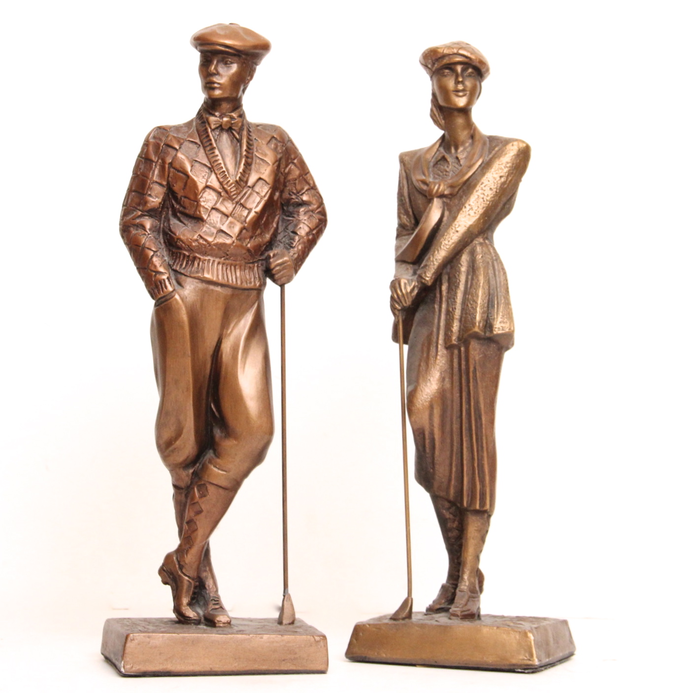 Pair of Alexsander Danel Bronze Golf Sculptures EBTH