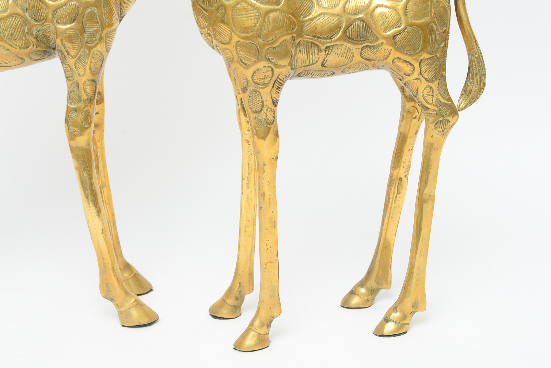 Pair of Large Vintage Brass Giraffes Statues EBTH