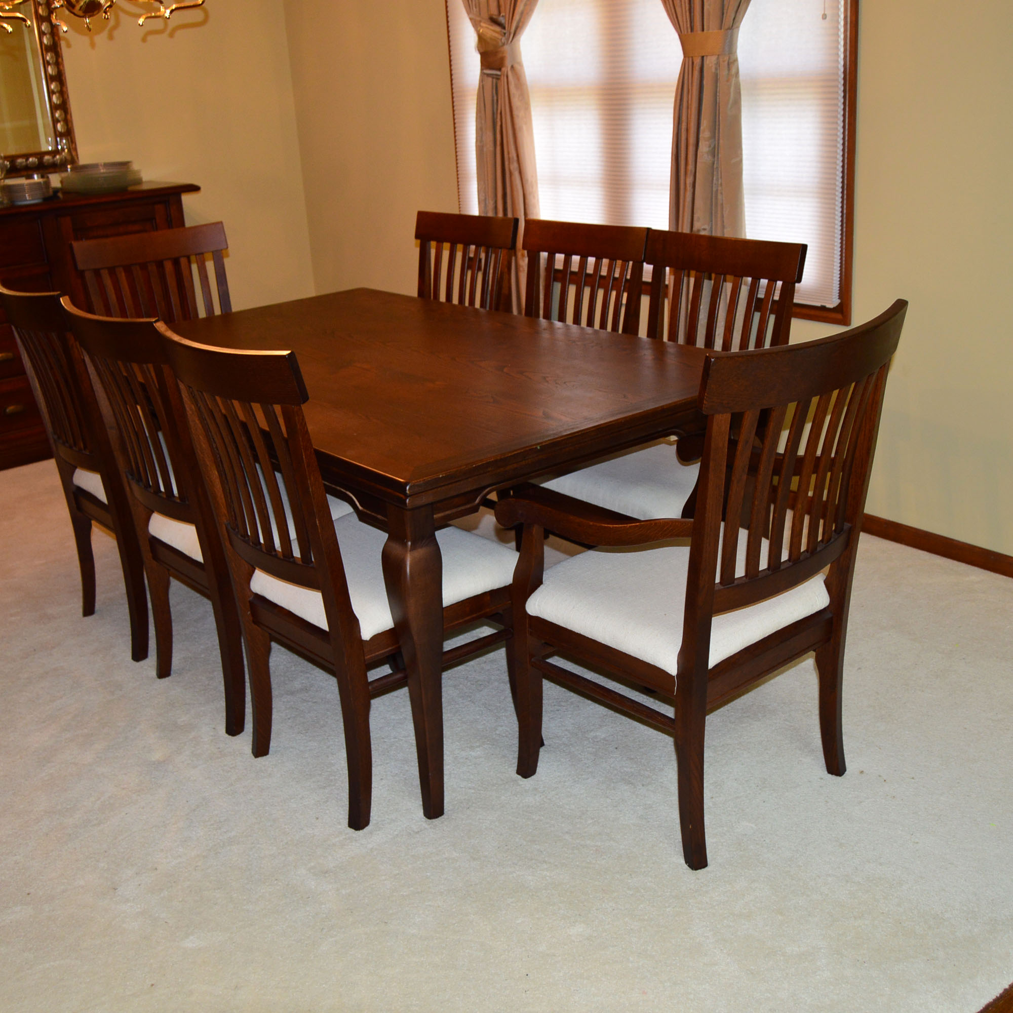Arhaus Mission Style Dining Table And Chairs | EBTH