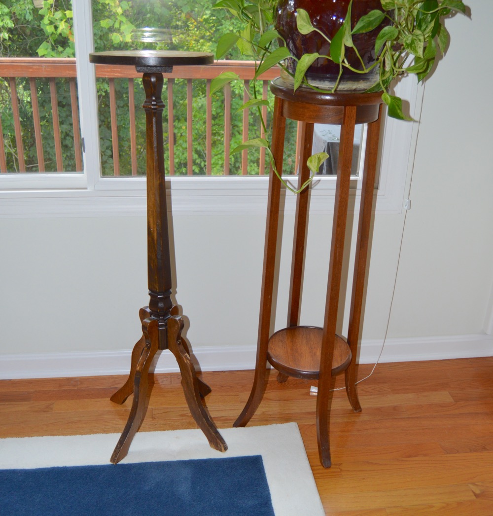 Two Wood Plant Stands EBTH
