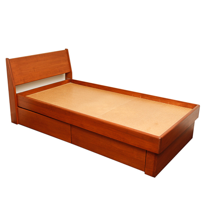 Wood Twin Bed With Storage Drawers EBTH