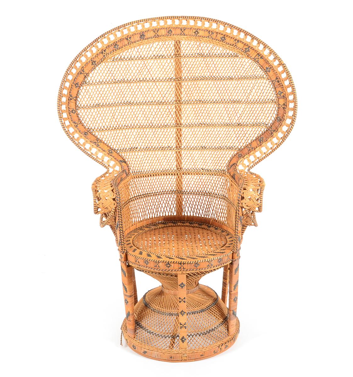 Vintage 1970s Wicker Peacock Chair EBTH