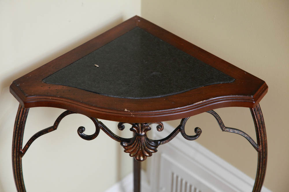 Marble Top Corner Table EBTH