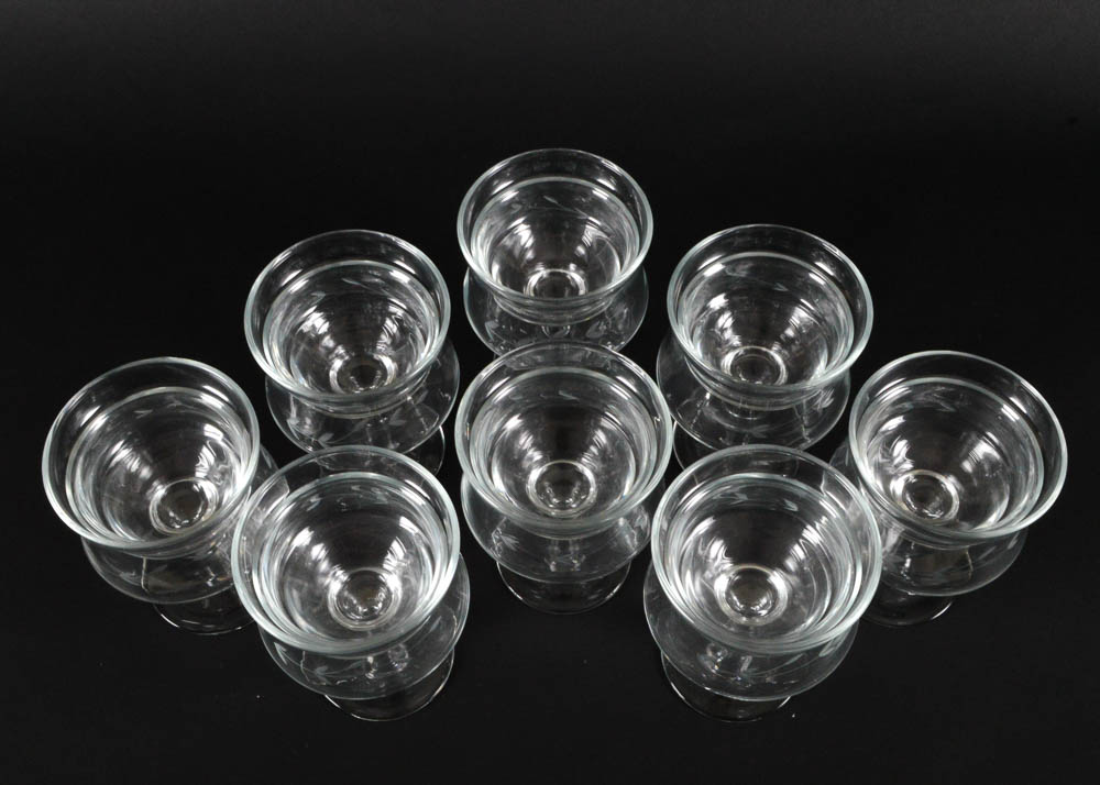 Etched Stemmed Chiller Glasses with Liners EBTH