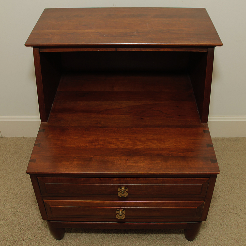 Mid Century Cherry Wood Nightstand by Willett EBTH