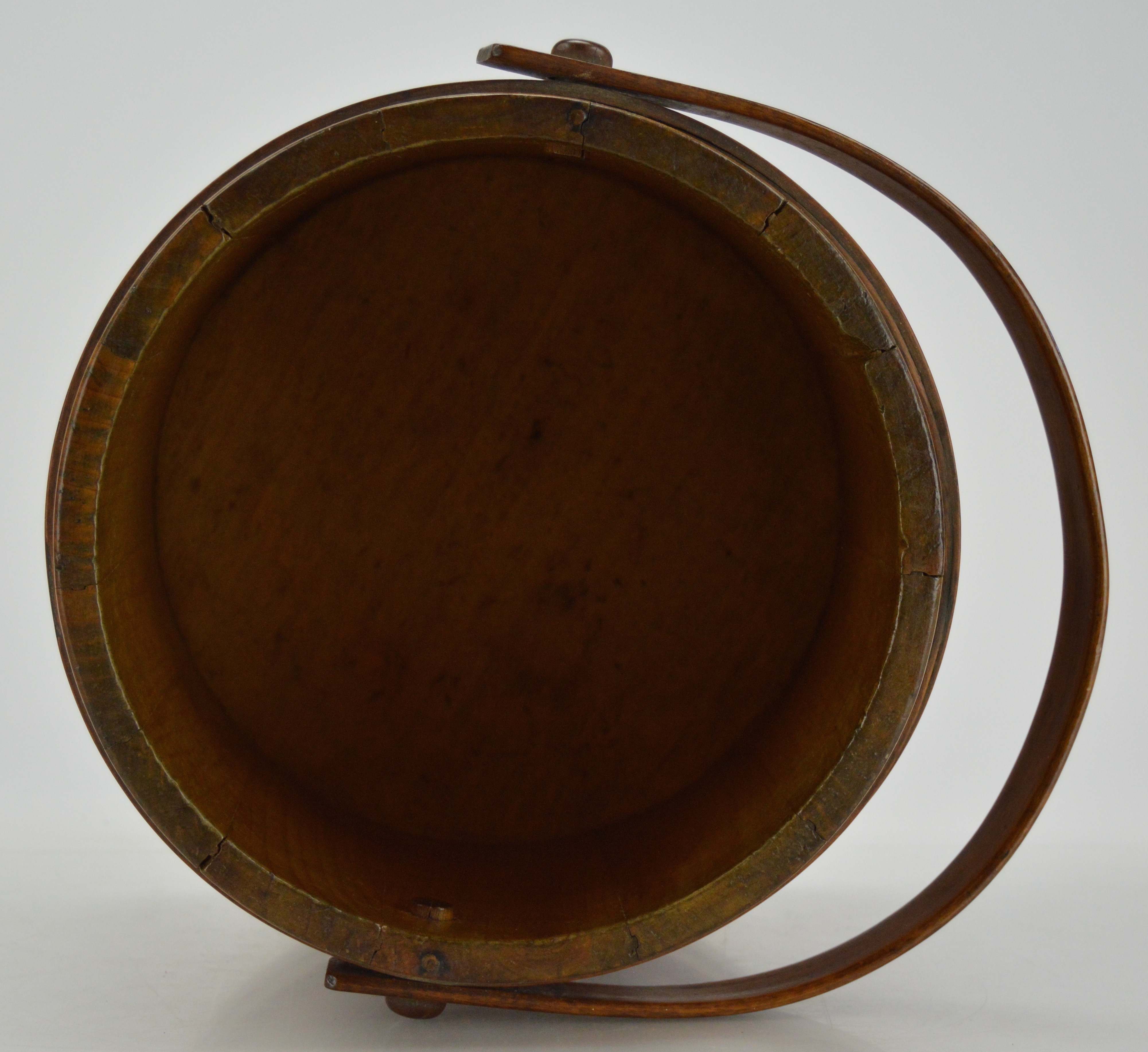 Antique Wood Bucket with Lid and Handle EBTH