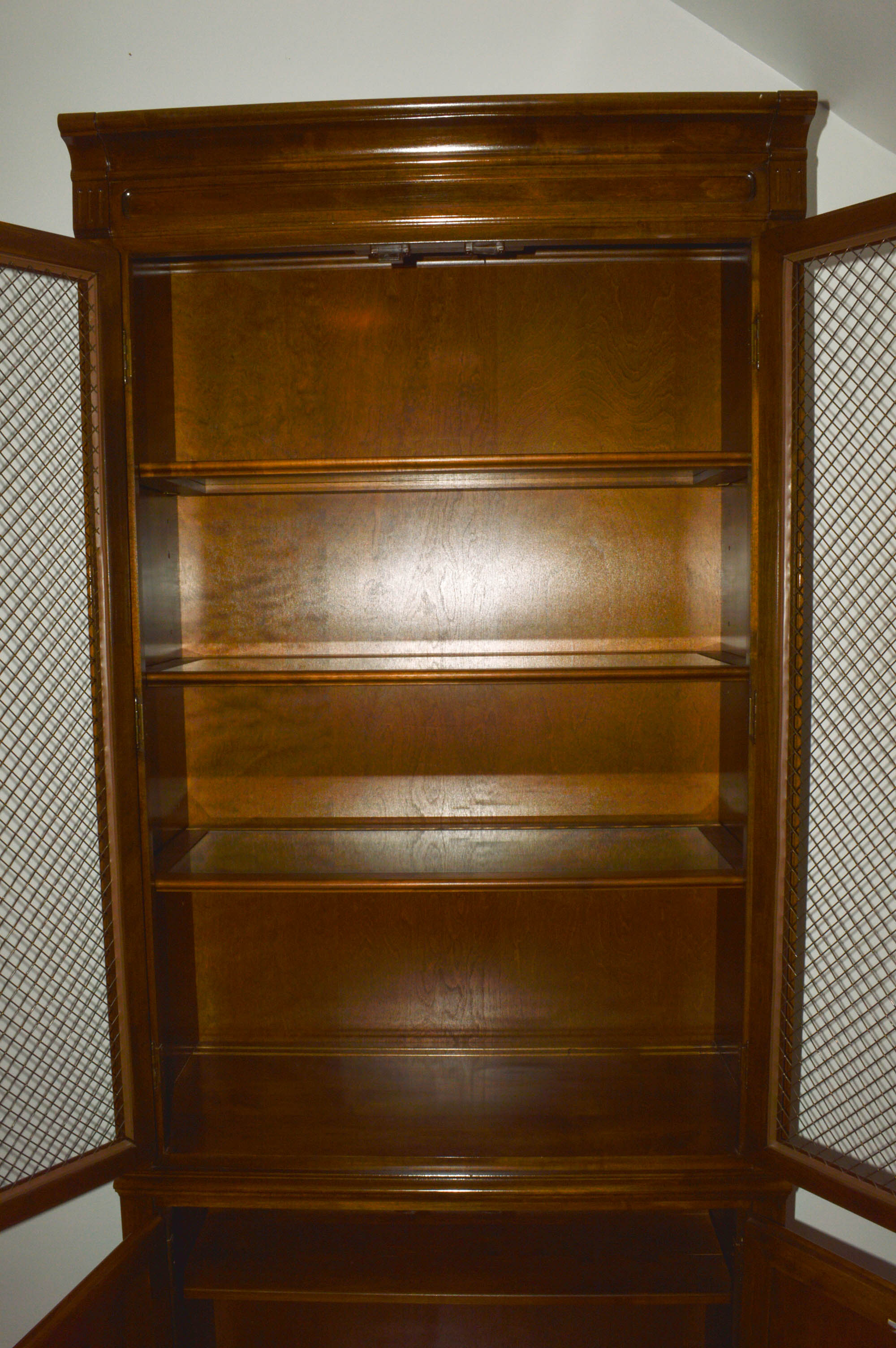 Ethan Allen Bookcase with Wire Lattice Door Fronts EBTH