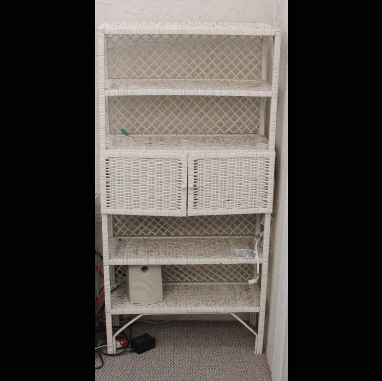 Vintage White Wicker Shelves EBTH