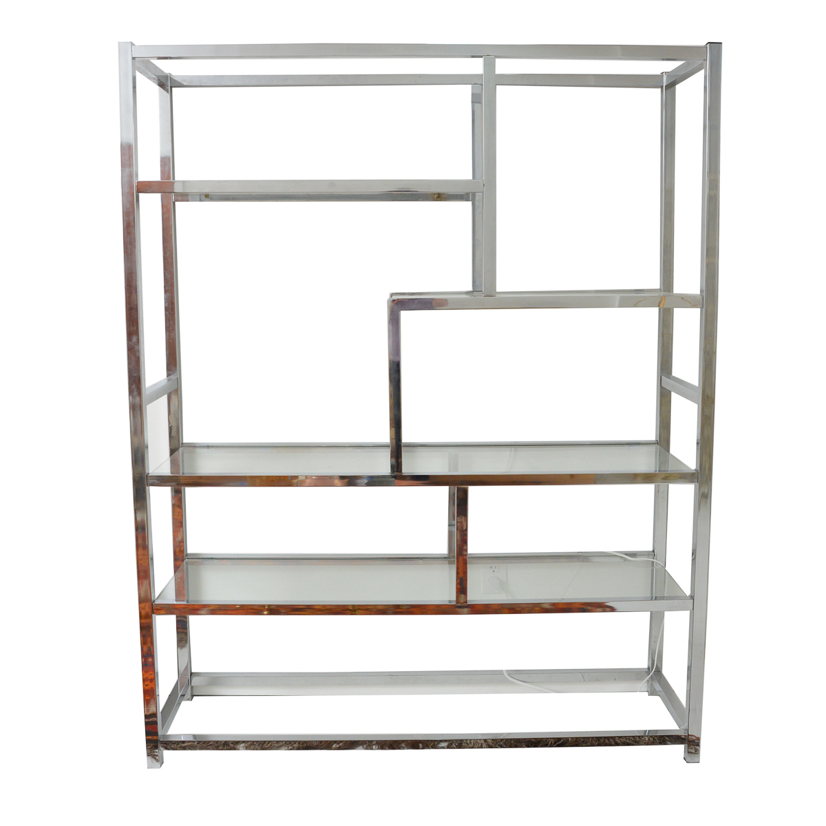 Vintage Milo Baughman Chrome And Glass Etagere Ebth