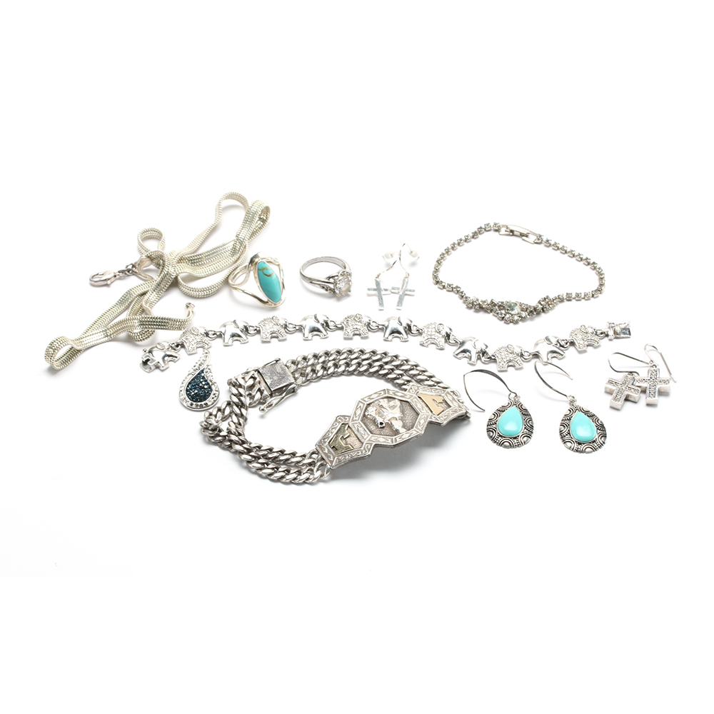 Assorted Silver Tone Jewelry EBTH