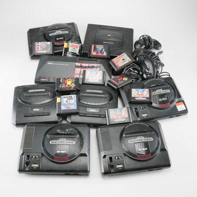 Collection of Sega Video Games and Game Systems