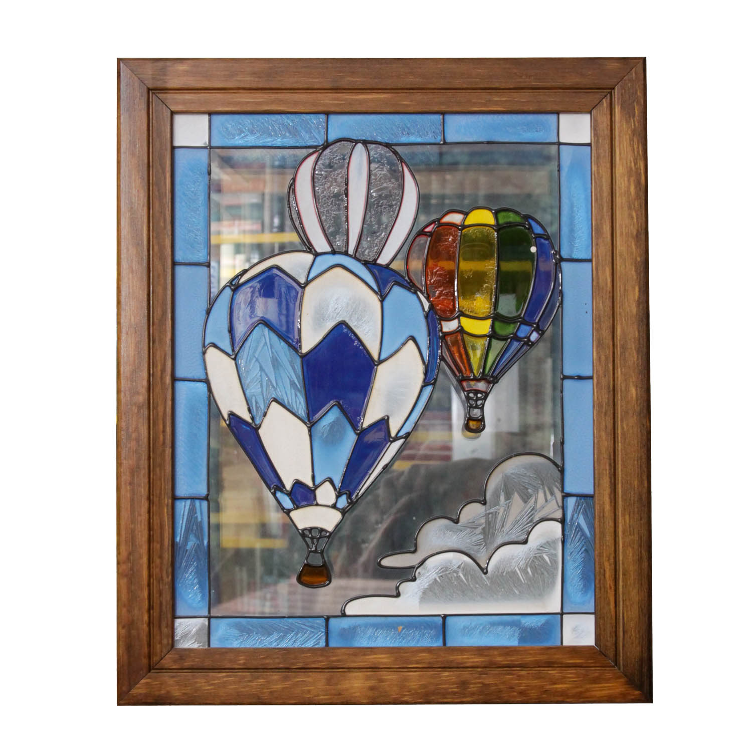 Contemporary Hot Air Balloon Stained Glass Window EBTH