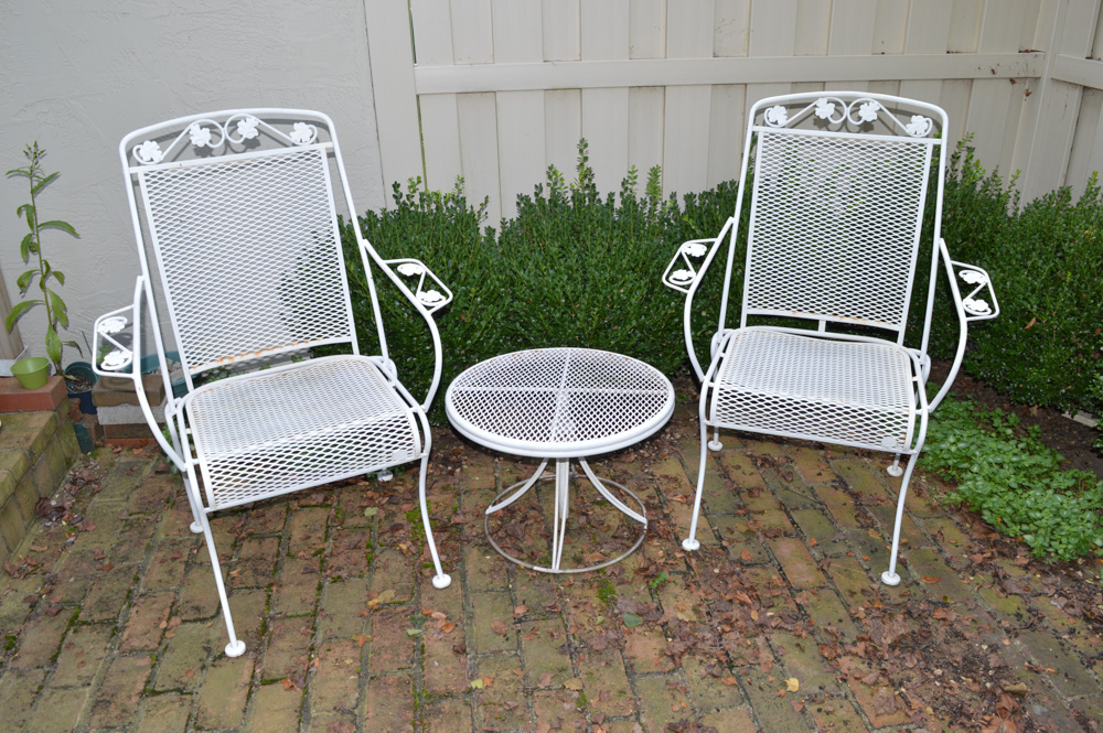 Vintage Wrought Iron Patio Chairs with Table EBTH