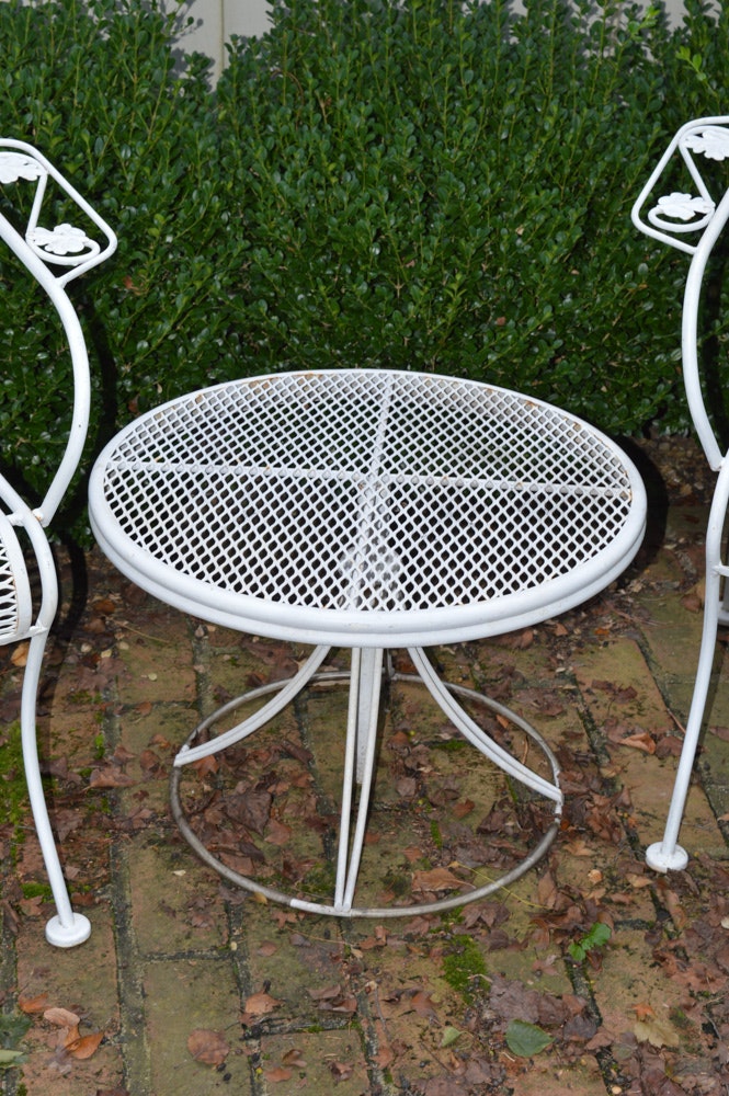 Vintage Wrought Iron Patio Chairs with Table | EBTH