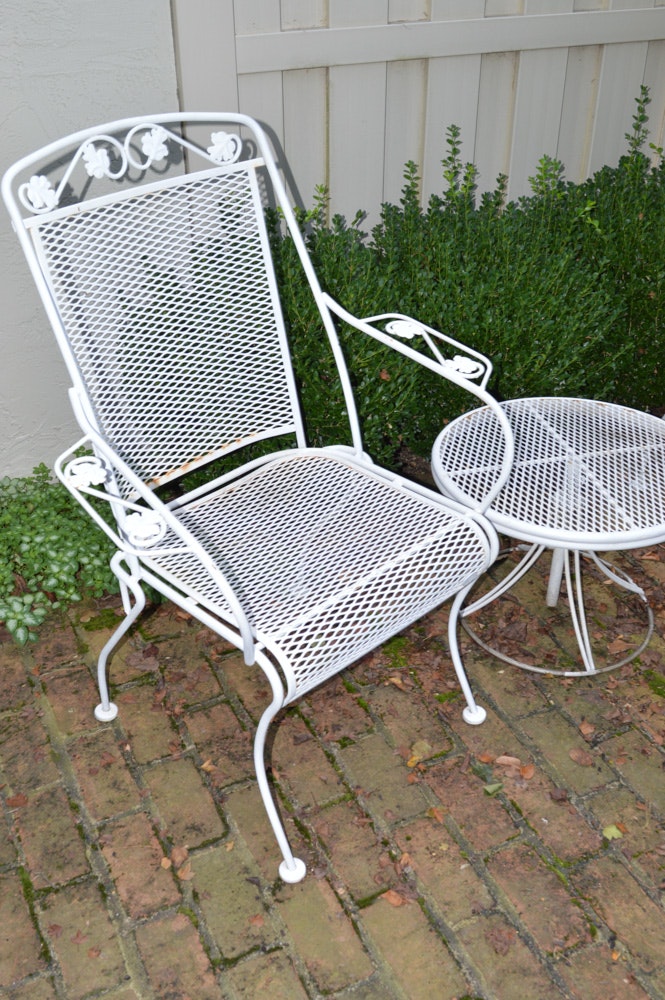 Vintage Wrought Iron Patio Chairs with Table EBTH