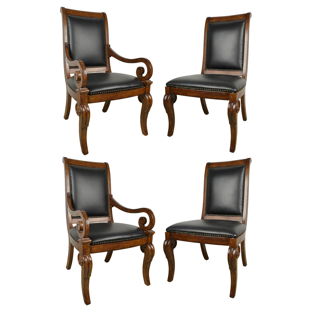 Four Leather Upholstered Dining Chairs | EBTH