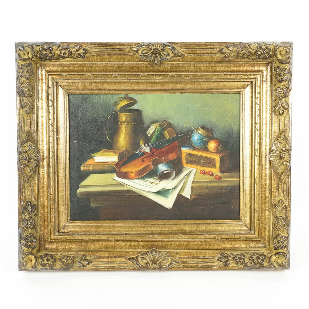 Frank Lean Signed Original Oil On Canvas Ebth