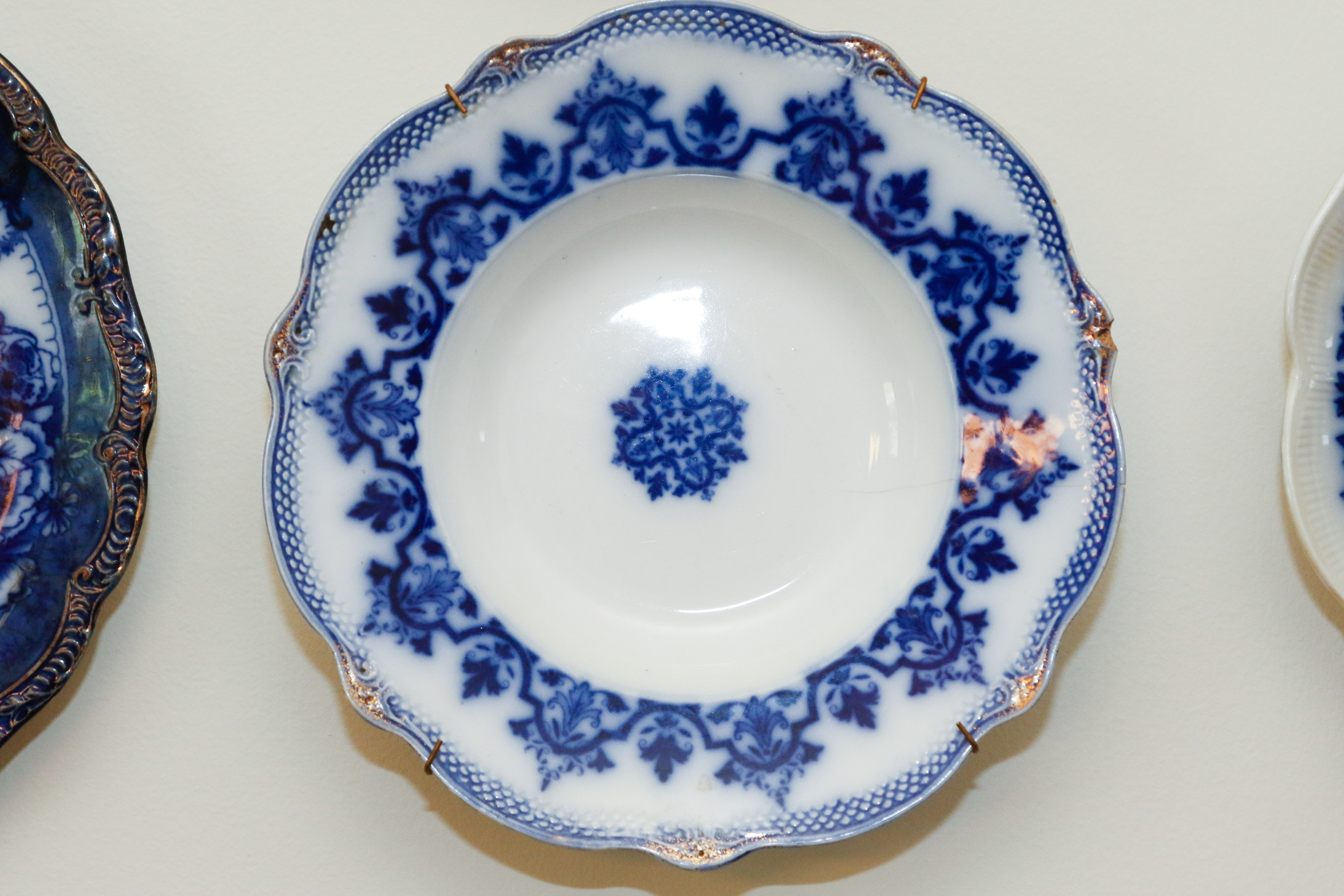 Collection of Antique English Flow Blue Plates