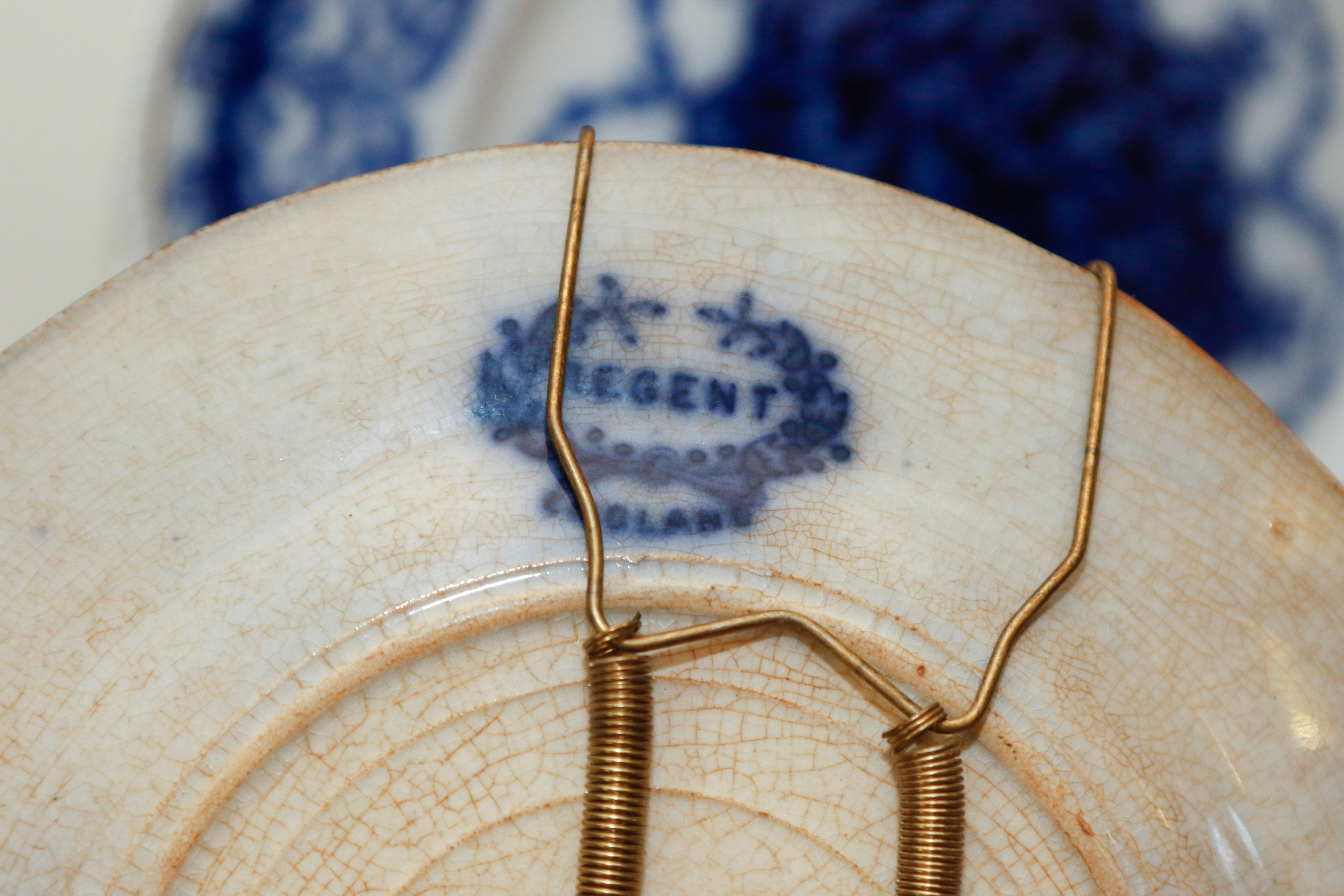 Collection of Antique English Flow Blue Plates