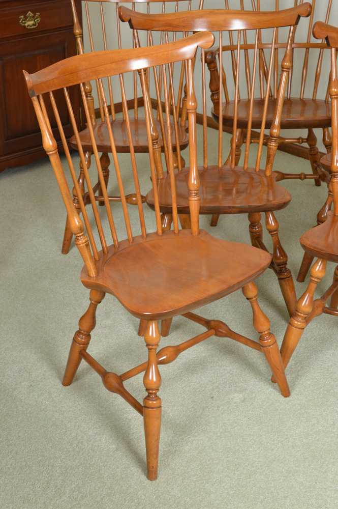 Six Vintage Nichols & Stone Co. "Old Pine" Windsor Chairs EBTH