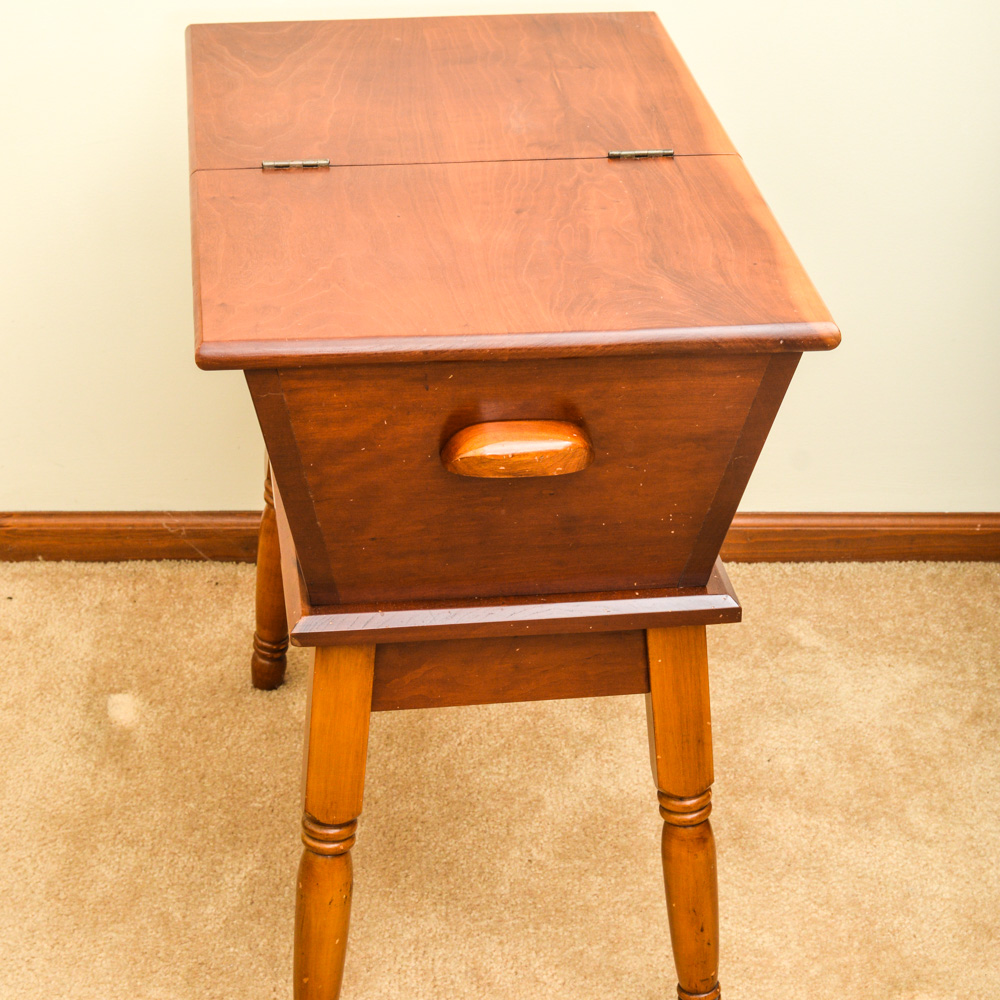 Vintage Cherry Flip Top Side Table EBTH