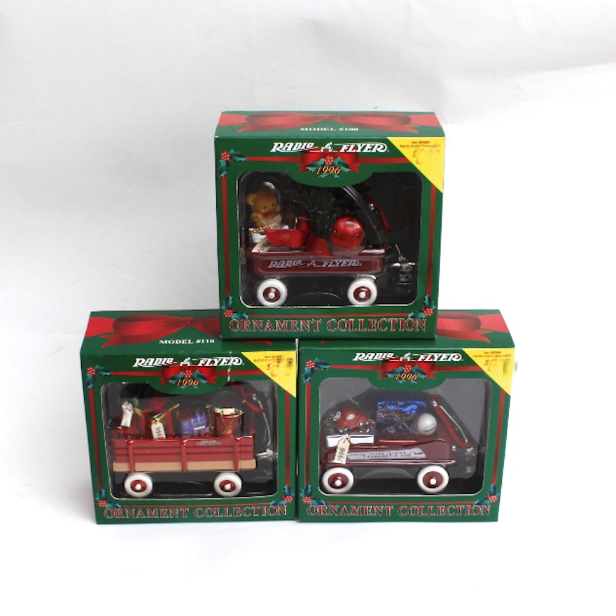 complete set of radio flyer wagon christmas ornaments 1996 ebth