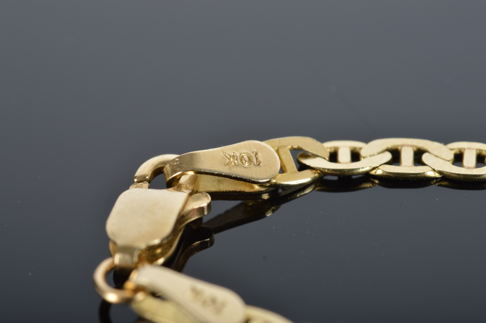 10K Solid Gold Gucci Link Bracelet EBTH