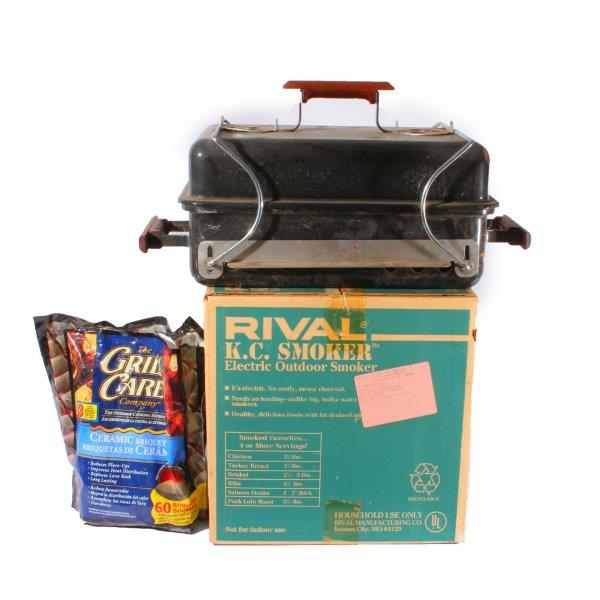 Rival KC Electric Outdoor Smoker and er Charcoal Grill EBTH