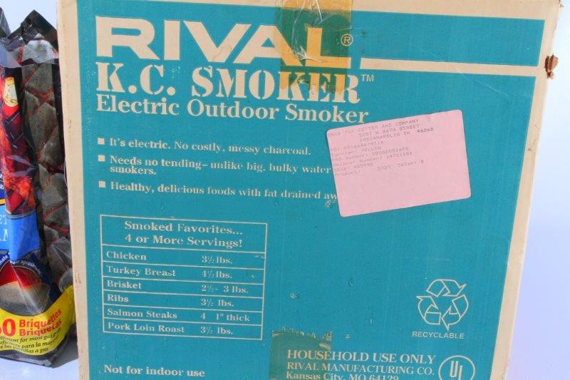 Rival KC Electric Outdoor Smoker and er Charcoal Grill EBTH